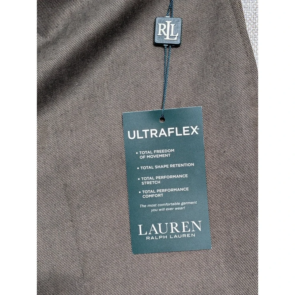 Ralph Lauren LRL Men's Taupe 36W x 30L Ultraflex Stretch Dress Pants Suit NWT